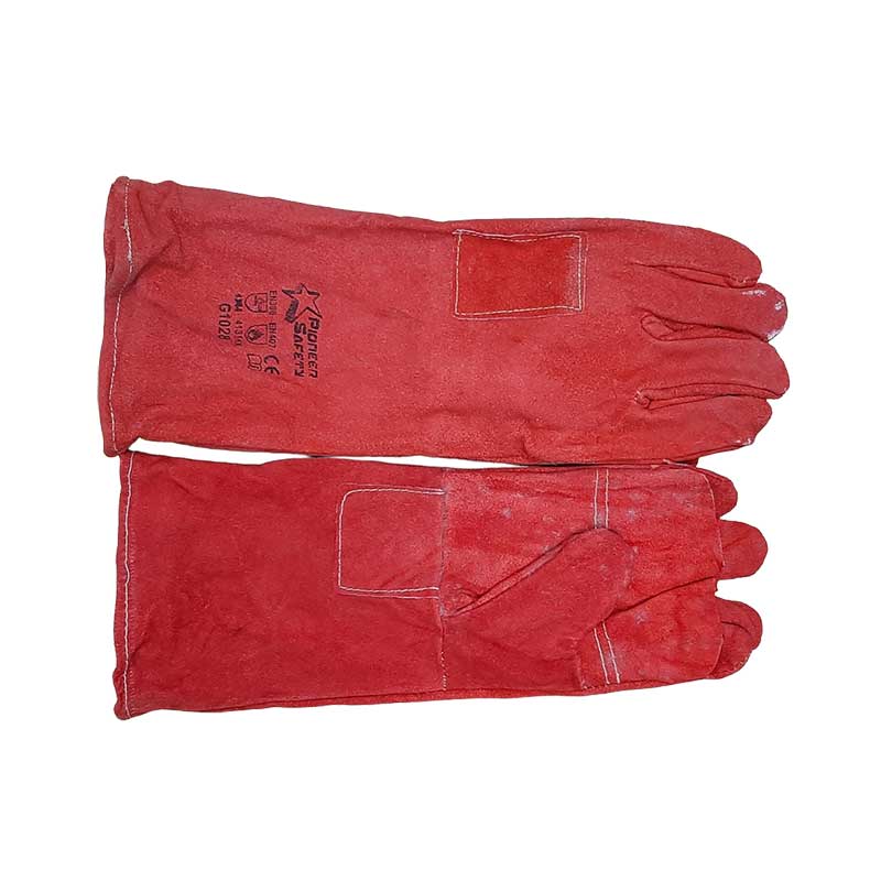 PIONEER SAFETY Chrome Leather Heat Resistant Gloves Red Elbow Length G1028 Securadeal