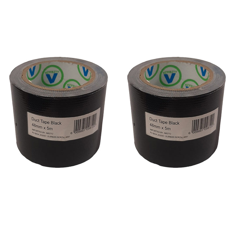 AVAST Duct Tape Black 48mm x 5m ( 2 Pack ) - Premium Tape from AVAST - Just R 28! Shop now at Securadeal