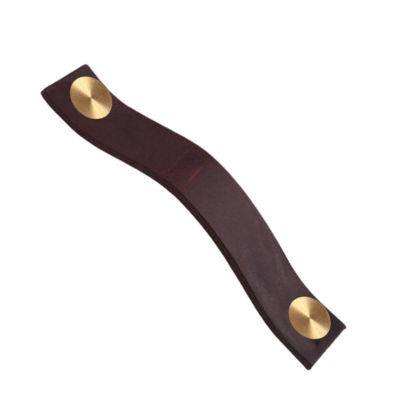 ROCO Leather Cupboard Handle Brown & Brass 128mm - Premium Hardware from ROCO - Just R 70! Shop now at Securadeal