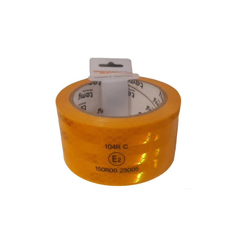 TEMY Reflective Tape Yellow 50mm X 7m - Premium Tape from TEMY - Just R 345! Shop now at Securadeal