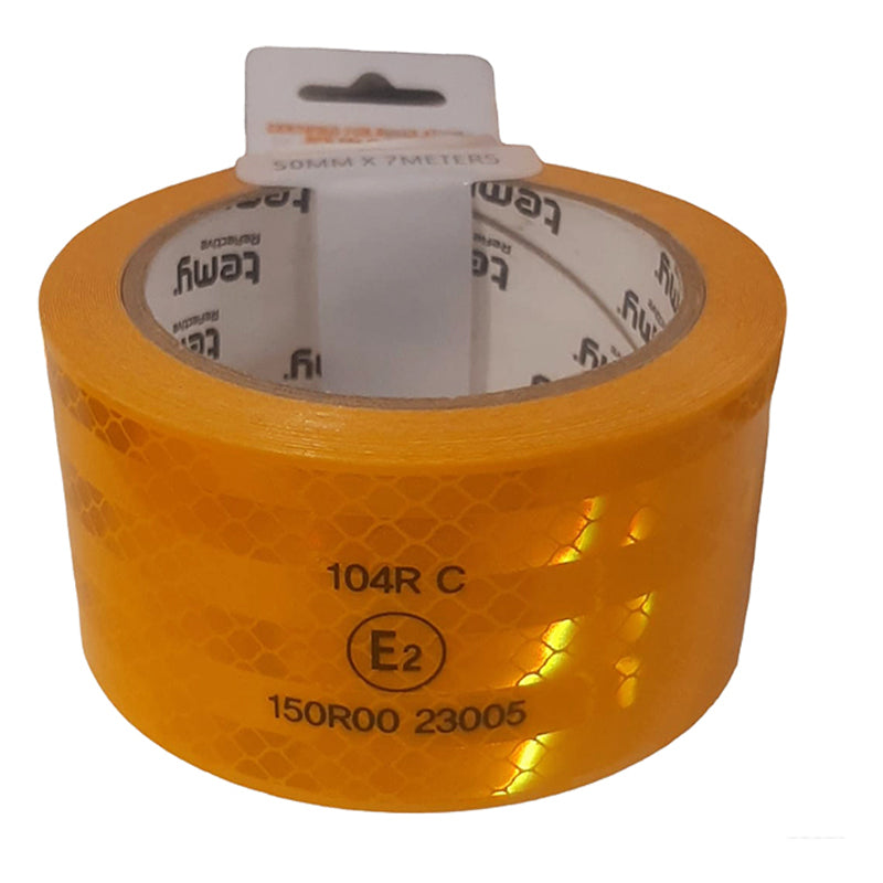 TEMY Reflective Tape Yellow 50mm X 7m - Premium Tape from TEMY - Just R 345! Shop now at Securadeal