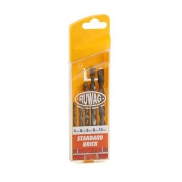 RUWAG 5 Piece Standard Brick Drill Bit Set: 4mm - 10mm