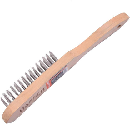 HARDEN 4 Row Steel Brush With Wood Handle