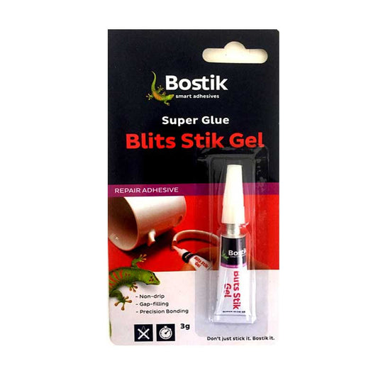 BOSTIK Super Glue Blits Stik Gel Repair Adhesive 3g - Premium Hardware Glue & Adhesives from BOSTIK - Just R 52! Shop now at Securadeal