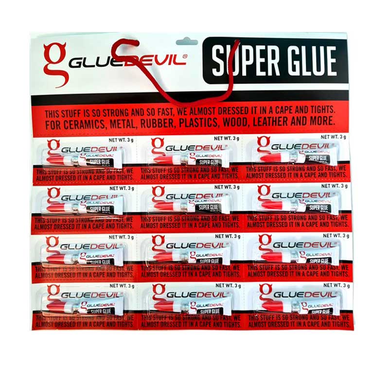 GLUEDEVIL Super Glue Card Of 12 X 3g - Premium Hardware Glue & Adhesives from Gluedevil - Just R 145! Shop now at Securadeal