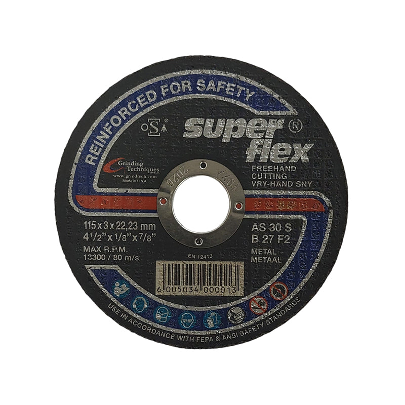 SUPERFLEX Abrasive Disc Cutting Steel 115mm x 3mm x 22.2mm - Premium Disc Cutting from Superflex - Just R 35! Shop now at Securadeal