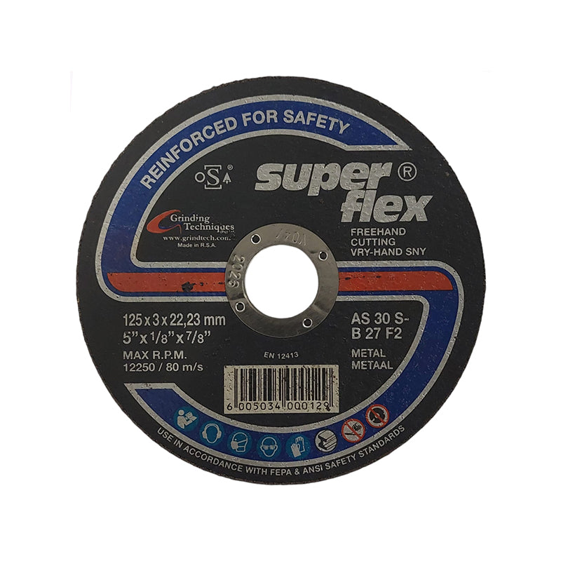 SUPERFLEX Abrasive Disc Cutting Steel 125mm x 3mm x 22.2mm - Premium Disc Cutting from Superflex - Just R 45! Shop now at Securadeal