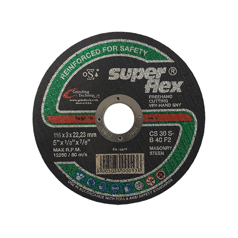 SUPERFLEX Abrasive Disc Cutting Stone 115mm x 3mm x 22.2mm - Premium Disc Cutting from Superflex - Just R 35! Shop now at Securadeal