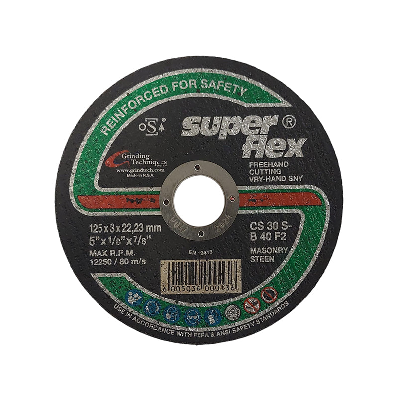 SUPERFLEX Abrasive Disc Cutting Stone 125mm x 3mm x 22.2mm - Premium Disc Cutting from Superflex - Just R 35! Shop now at Securadeal