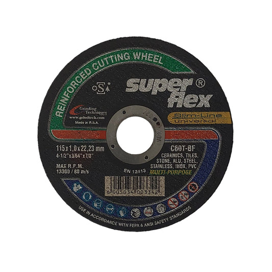 SUPERFLEX Abrasive Disc Cutting Multi-Prp 115mm x 1mm x 22.2mm - Premium Disc Cutting from Superflex - Just R 34! Shop now at Securadeal