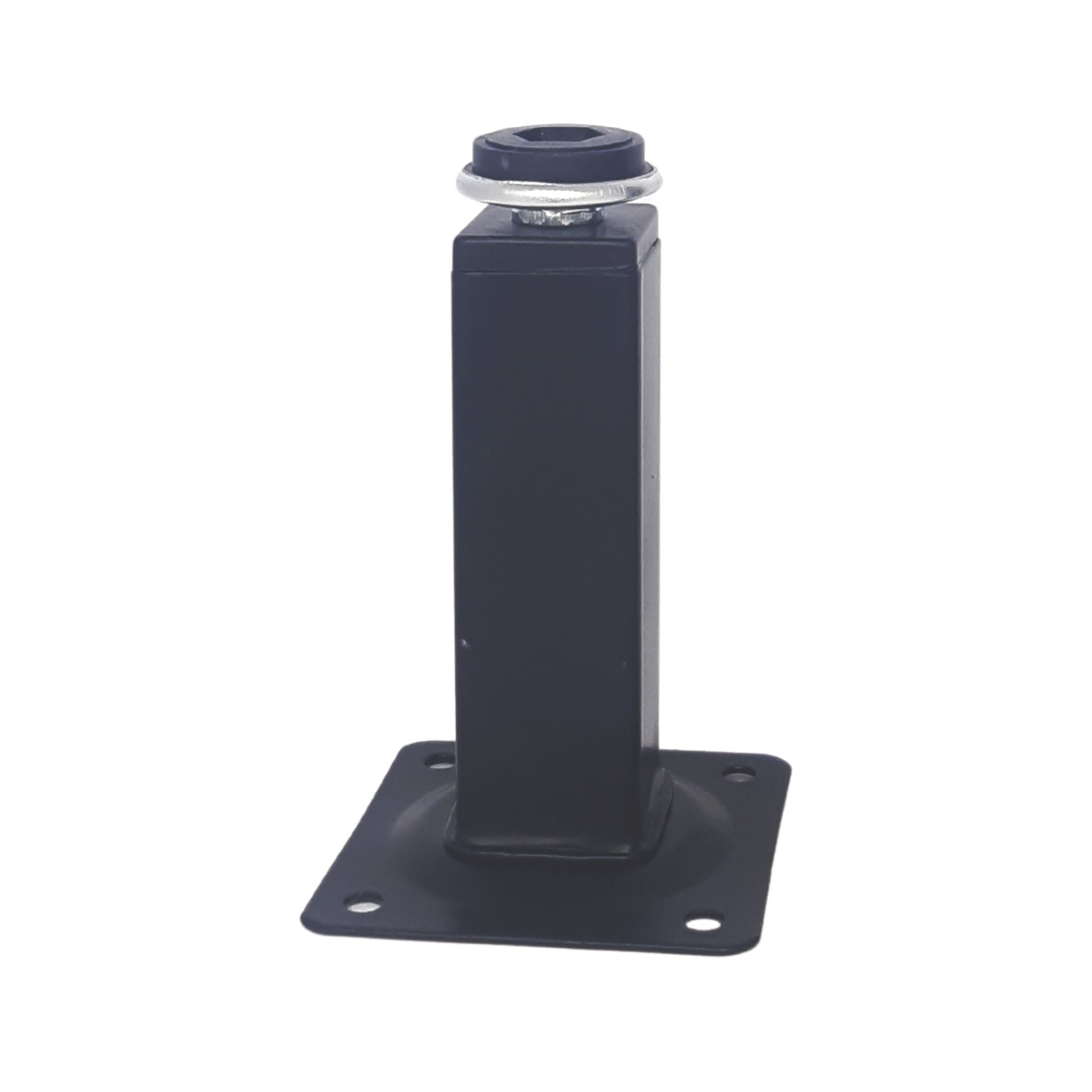 ROCO Adjustable Table Leg With Square Black Plate 100mm x 25mm - Premium Hardware from ROCO - Just R 28! Shop now at Securadeal