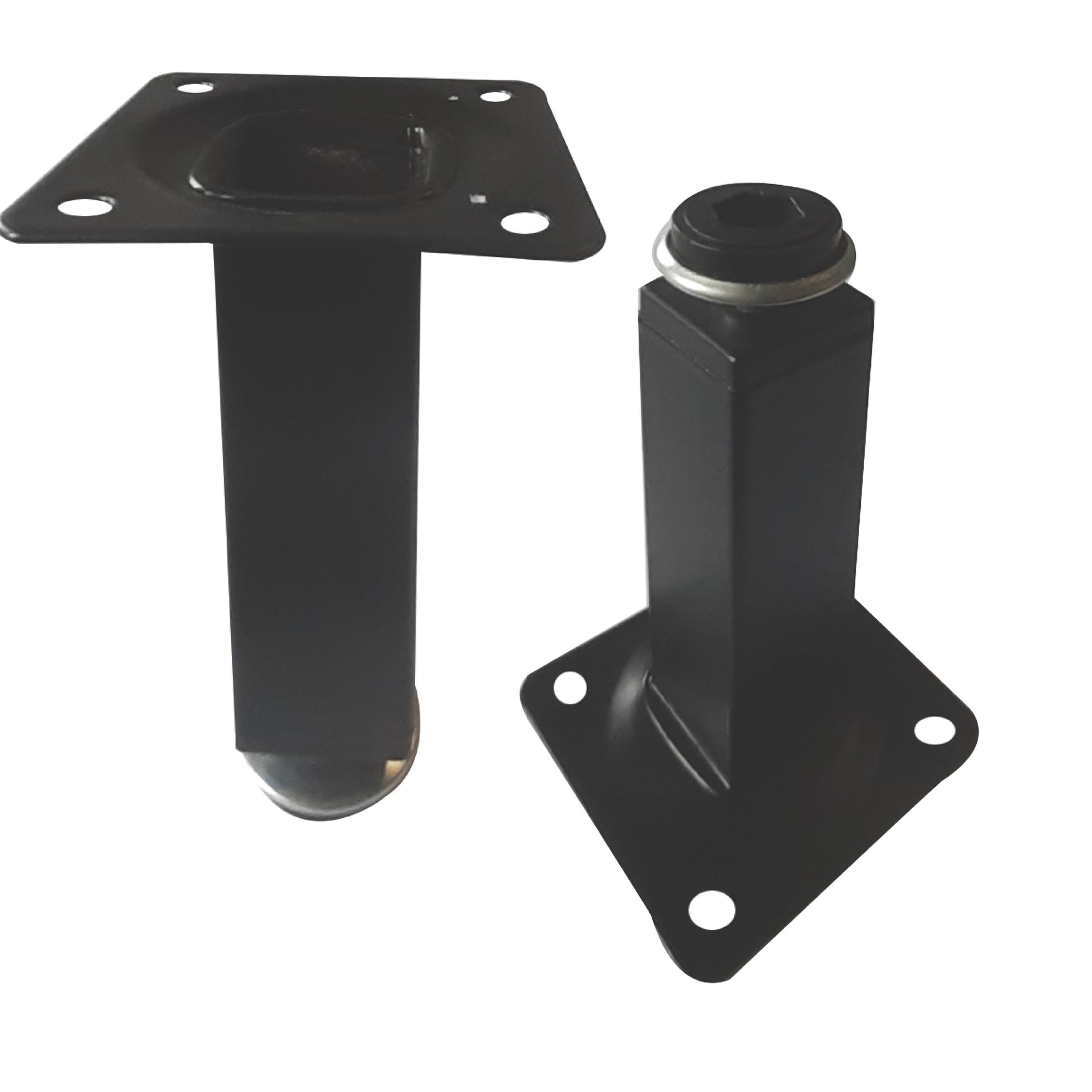 ROCO Adjustable Table Leg With Square Black Plate 100mm x 25mm - Premium Hardware from ROCO - Just R 28! Shop now at Securadeal