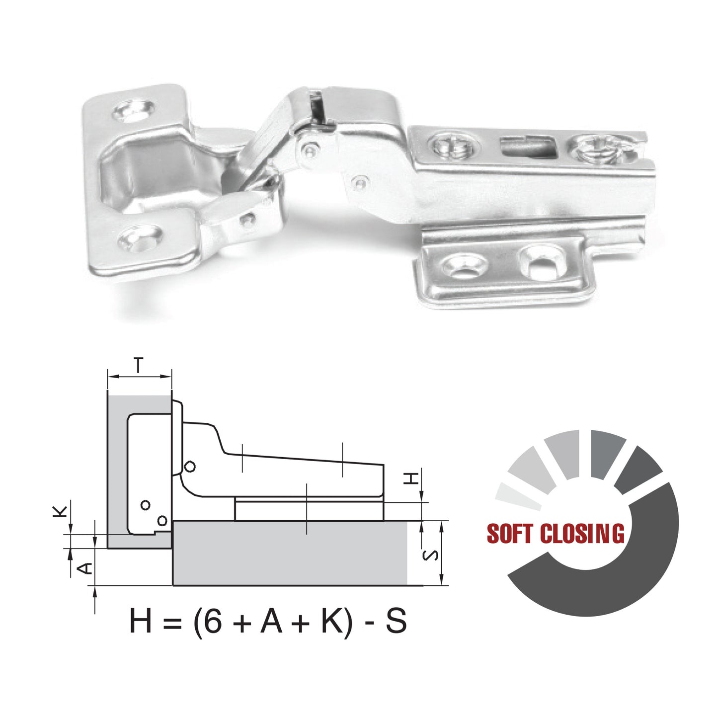 ROCO 110 Degree Soft Closing 4 Hole Base Plated Cupboard Hinge 9mm - Premium Hardware from ROCO - Just R 16! Shop now at Securadeal