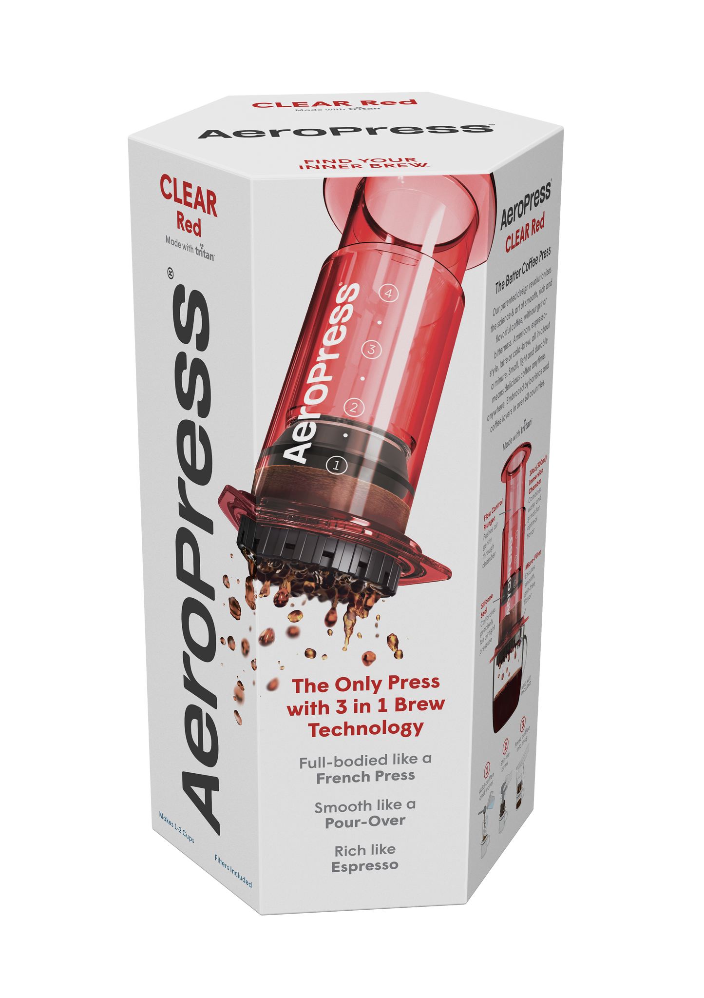 AEROPRESS Clear Red Coffee Press - Premium Coffee Machine & Filters from AeroPress - Just R 1250! Shop now at Securadeal