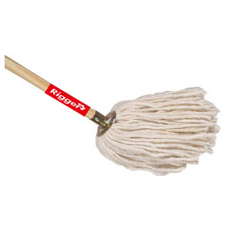 RIGGER Floor Mop Jumbo With Wooden Handle Metal Socket 300g - Premium Cleaning Products from Rigger - Just R 62! Shop now at Securadeal