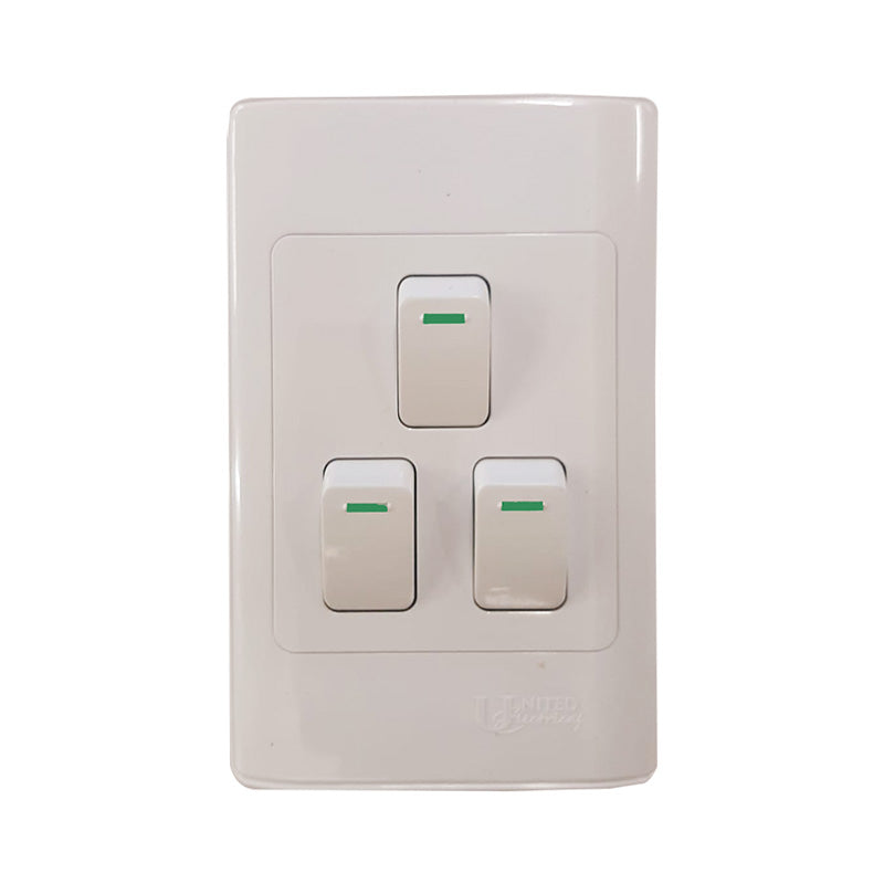 UNITED ELECTRICAL 3 Lever One Way Switch 50X100 - Premium Light Switch from United Electrical - Just R 46! Shop now at Securadeal