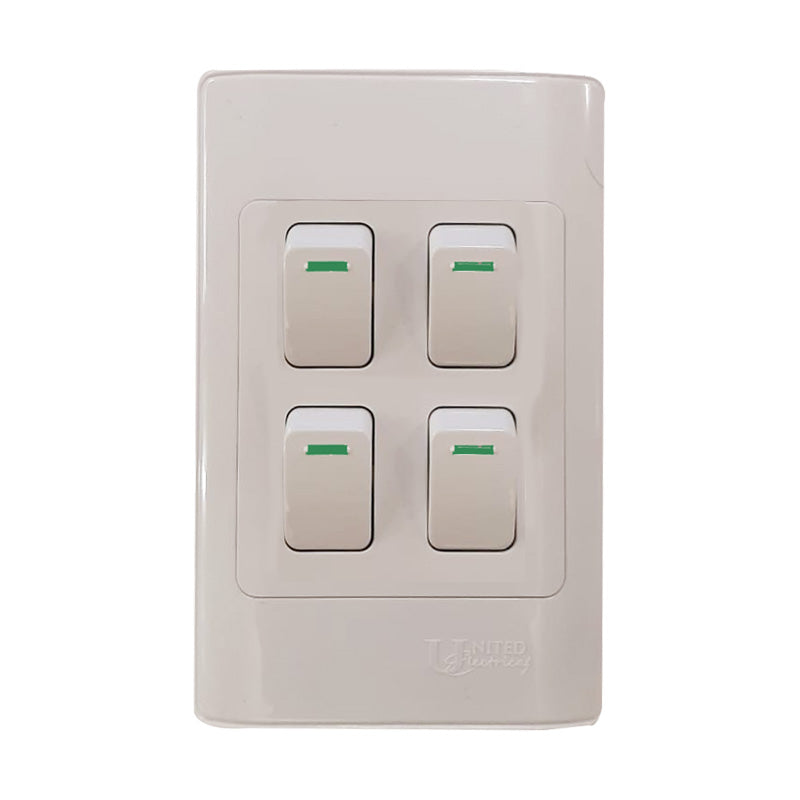 UNITED ELECTRICAL 4 Lever One Way Switch 50X100 - Premium Light Switch from United Electrical - Just R 50! Shop now at Securadeal