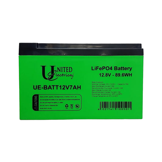 UNITED ELECTRICAL LifePO4 Lithium Battery 12.8V 7AH - Premium Battery from United Electrical - Just R 444! Shop now at Securadeal