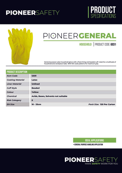 PIONEER SAFETY Rubber Household Gloves Flock Lined Medium G031 - Premium Gloves from Pioneer Safety - Just R 13! Shop now at Securadeal