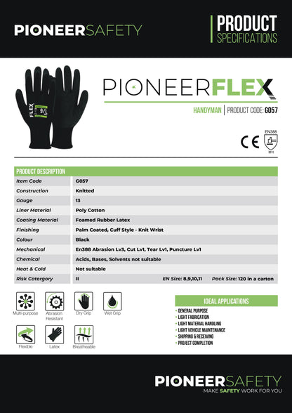 PIONEER SAFETY Flex Handyman Gloves Extra Grip G057 - Premium Gloves from Pioneer Safety - Just R 23.68! Shop now at Securadeal