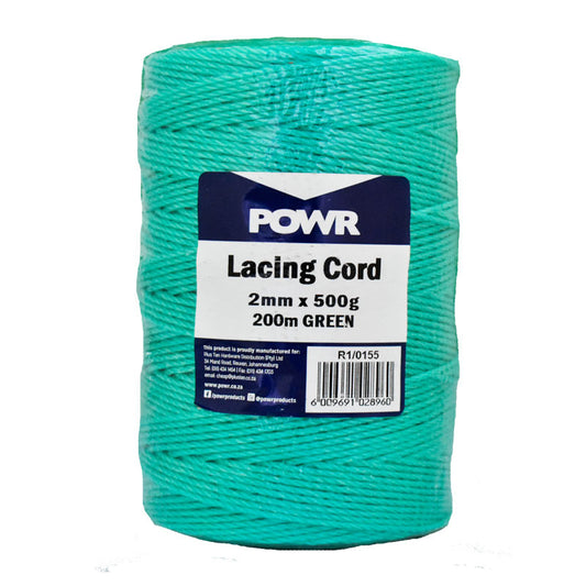 POWR Lacing Cord Green 2mm x 500g - Premium Hardware from POWR - Just R 108! Shop now at Securadeal