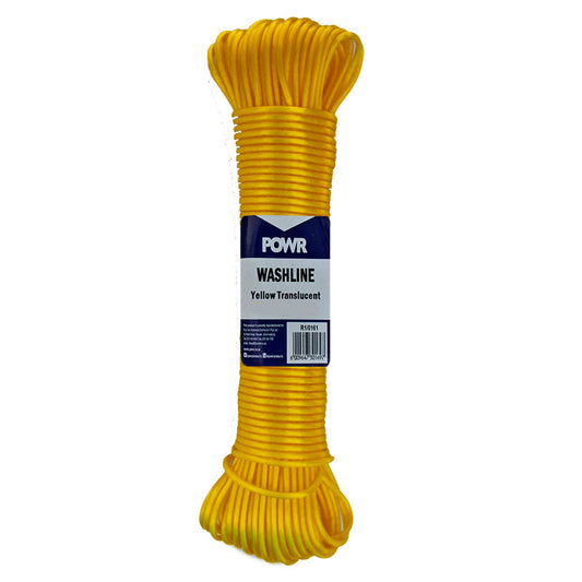 POWR Wash line Yellow Translucent 3mm x 15m - Premium Hardware from POWR - Just R 33! Shop now at Securadeal