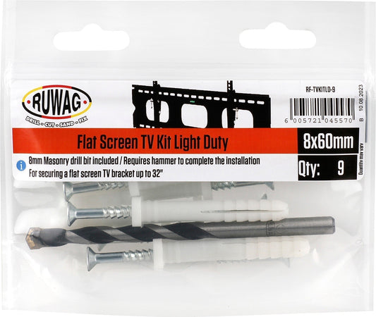 RUWAG Flat Screen TV Installation Kit Light Duty - Premium Hardware from Ruwag - Just R 44! Shop now at Securadeal