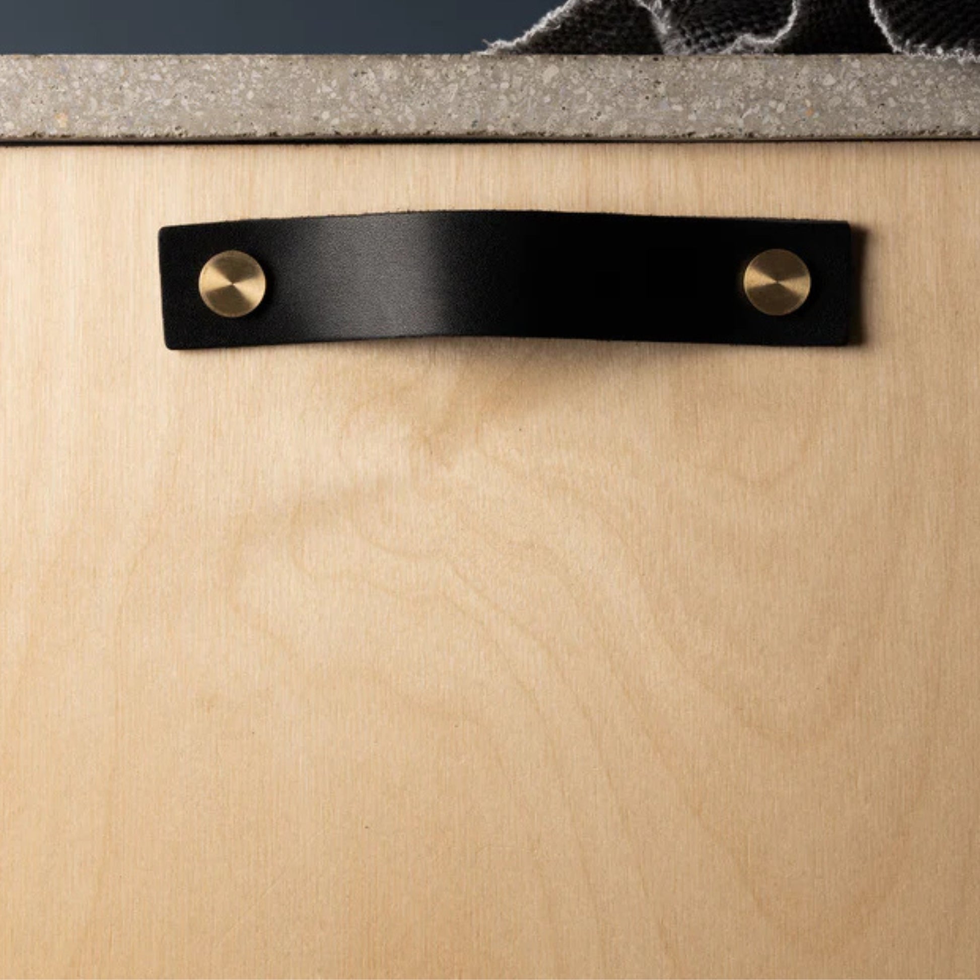 ROCO Leather Cupboard Handle Black & Brass 128mm - Premium Hardware from ROCO - Just R 70! Shop now at Securadeal