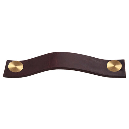 ROCO Leather Cupboard Handle Brown & Brass 128mm - Premium Hardware from ROCO - Just R 70! Shop now at Securadeal