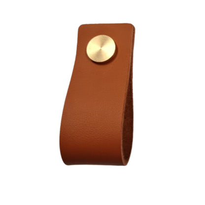 ROCO Leather Cupboard Handle Tan & Brass 128mm - Premium Hardware from ROCO - Just R 70! Shop now at Securadeal