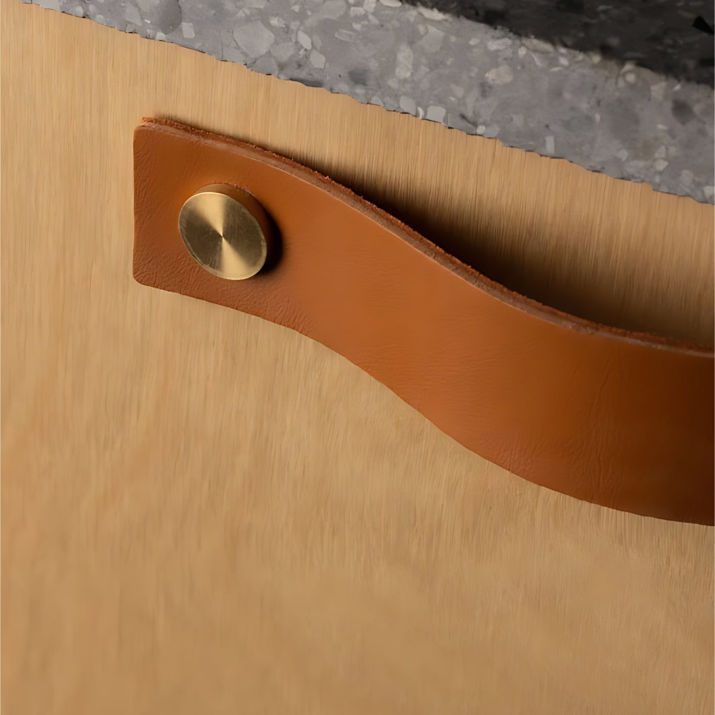 ROCO Leather Cupboard Handle Tan & Brass 128mm - Premium Hardware from ROCO - Just R 70! Shop now at Securadeal