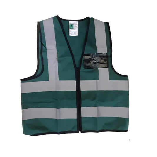 PIONEER SAFETY Vests Reflective Zip Id Pocket Dark Green - Premium clothing from Pioneer Safety - Just R 62! Shop now at Securadeal