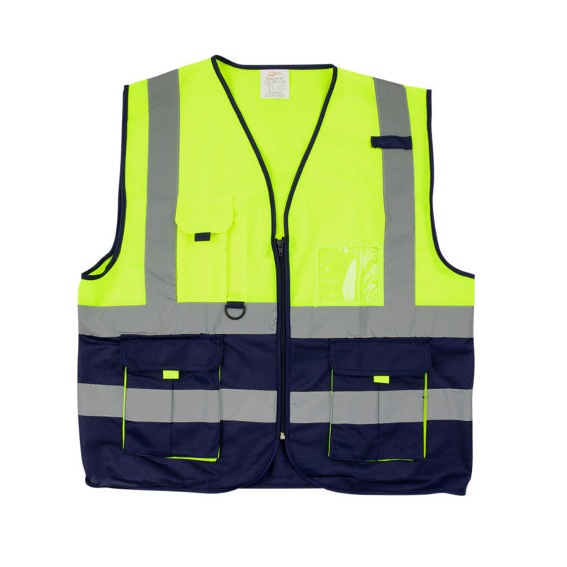 PIONEER SAFETY Vests Signaling With Zip Id Pocket Lime/Navy - Premium clothing from Pioneer Safety - Just R 157! Shop now at Securadeal