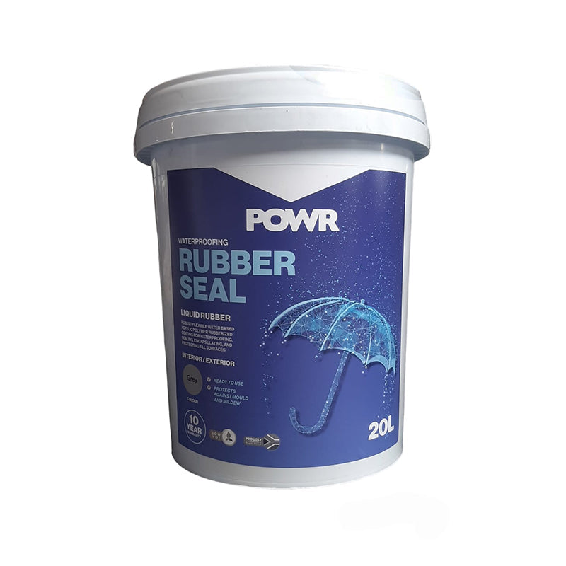 POWR Rubber Seal Waterproofing Coating Light Grey 20 Litre - Premium Hardware Glue & Adhesives from POWR - Just R 1308! Shop now at Securadeal