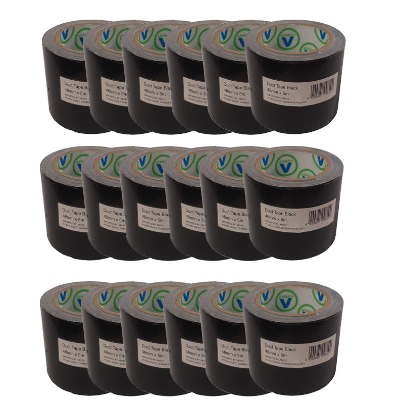 AVAST Duct Tape Black 48mm x 5m ( 18 Pack ) - Premium Tape from AVAST - Just R 280! Shop now at Securadeal