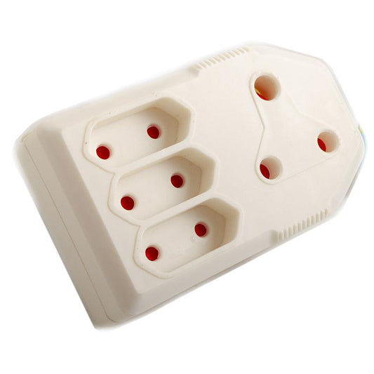 UNITED ELECTRICAL 4 Way Adaptor with 3 x 2 Pin Sockets - Premium Adaptor from United Electrical - Just R 32! Shop now at Securadeal