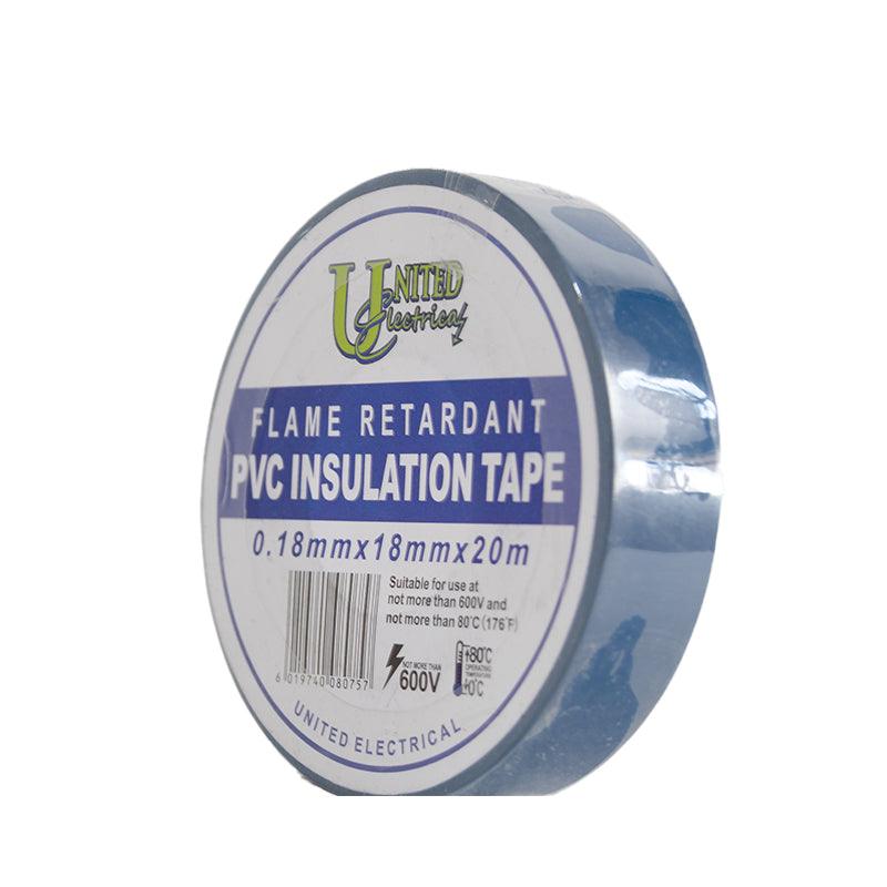 UNITED ELECTRICAL PVC Insulation Tape Blue 0.18mm x 18mm x 20M | Securadeal