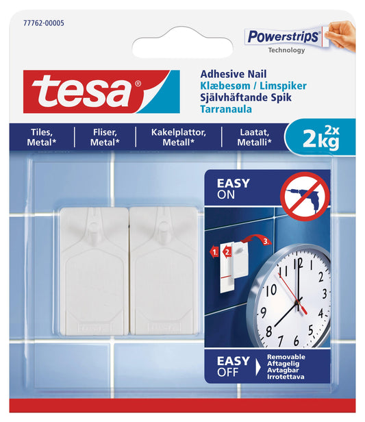 TESA Adhesive Nails 2x2kg - Smooth and Solid Surfaces - Tiles/Metal/Glass - Premium Hardware from TESA - Just R 98! Shop now at Securadeal